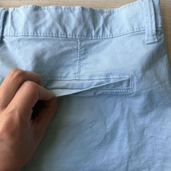 Old Navy Shorts Classic Chino Sky Blue Belt Loops 14 Plus 3" Flat Front Mid Rise - Picture 5 of 7